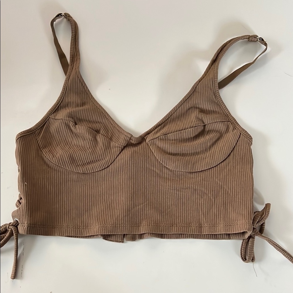 Brown Ribbed Forever 21 crop top